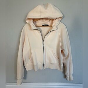 Women's Cream Sweatshirt Zip-up Hoodie Jacket
